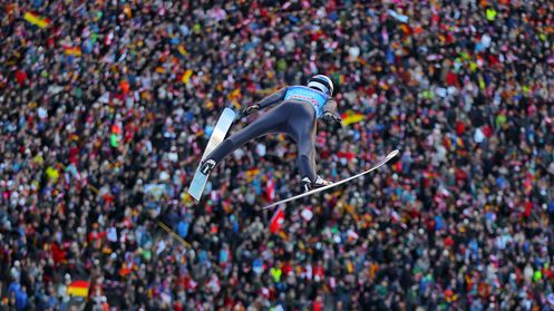 Skispringer beim Bergiselspringen